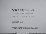 2021 Tesla Model 3 Long Range Dual Motor All-wheel Drive Beige vin: 5YJ3E1EB4MF849442