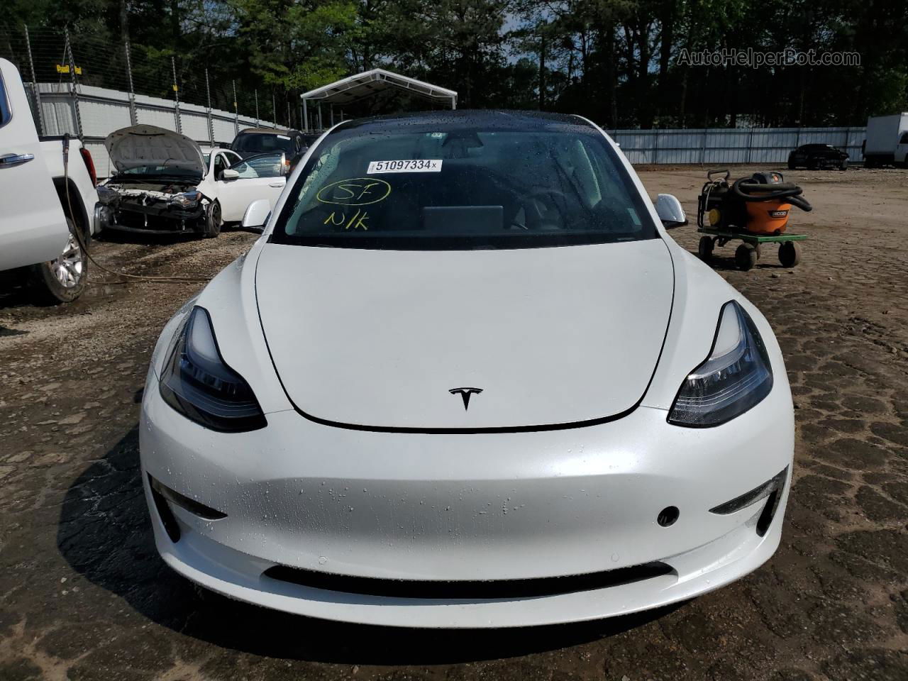 2021 Tesla Model 3  White vin: 5YJ3E1EB4MF859050