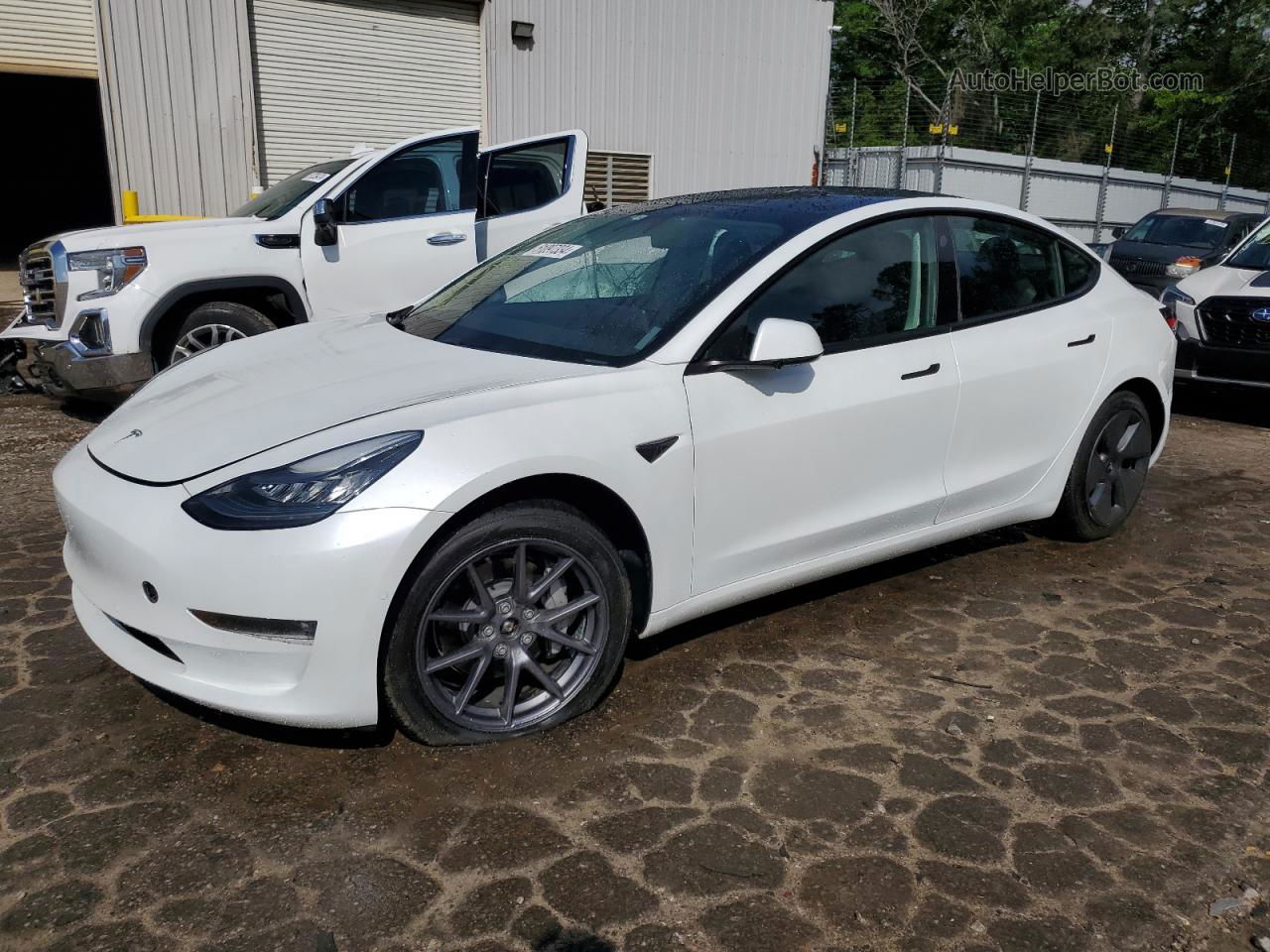 2021 Tesla Model 3  White vin: 5YJ3E1EB4MF859050