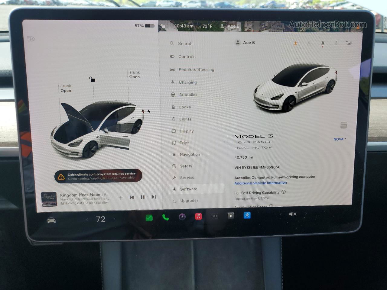 2021 Tesla Model 3  Белый vin: 5YJ3E1EB4MF859050