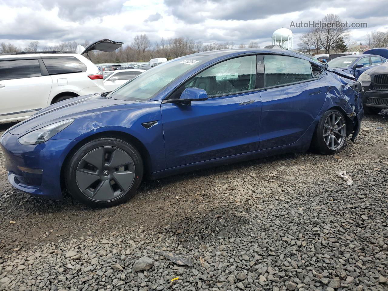 2021 Tesla Model 3  Blue vin: 5YJ3E1EB4MF924463