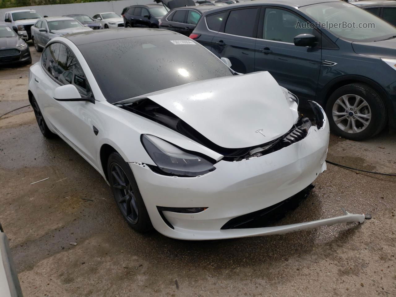 2021 Tesla Model 3  White vin: 5YJ3E1EB4MF948178