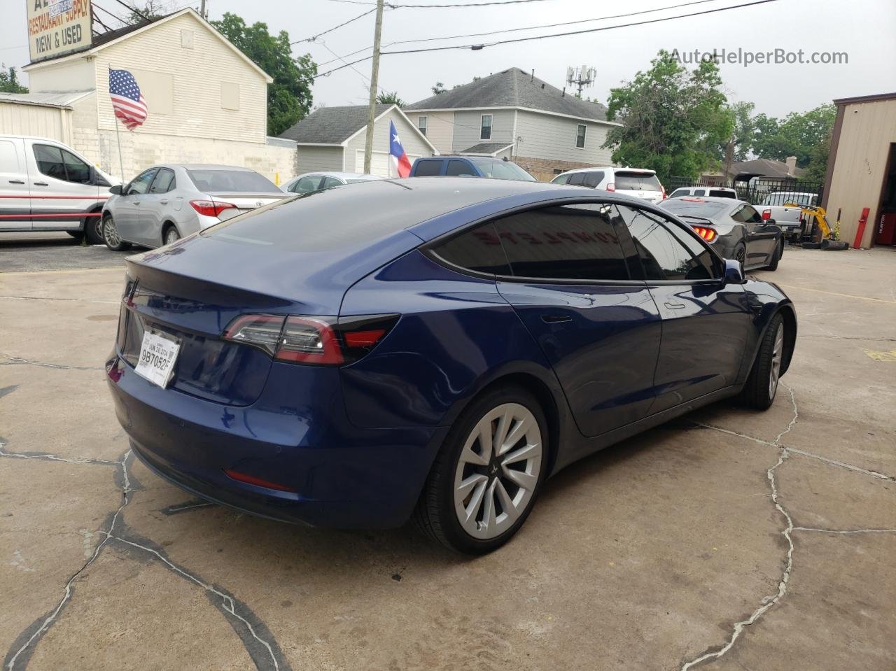2022 Tesla Model 3 Blue vin: 5YJ3E1EB4NF173558