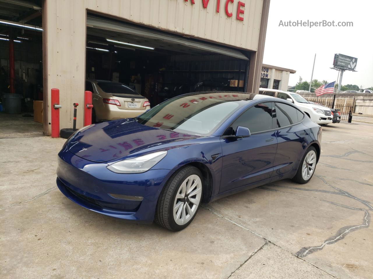 2022 Tesla Model 3 Blue vin: 5YJ3E1EB4NF173558