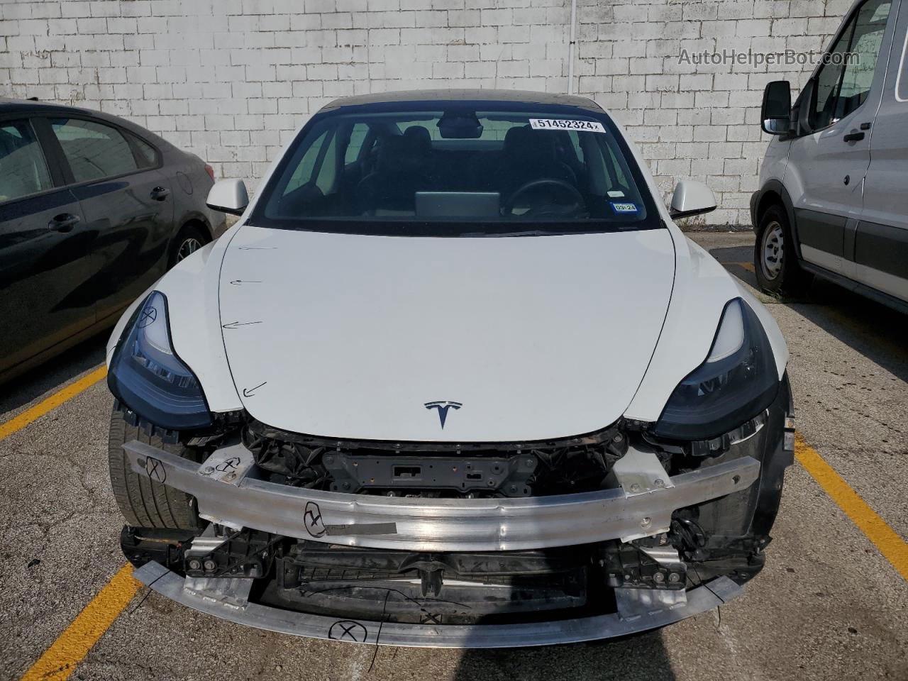 2022 Tesla Model 3  White vin: 5YJ3E1EB4NF190960