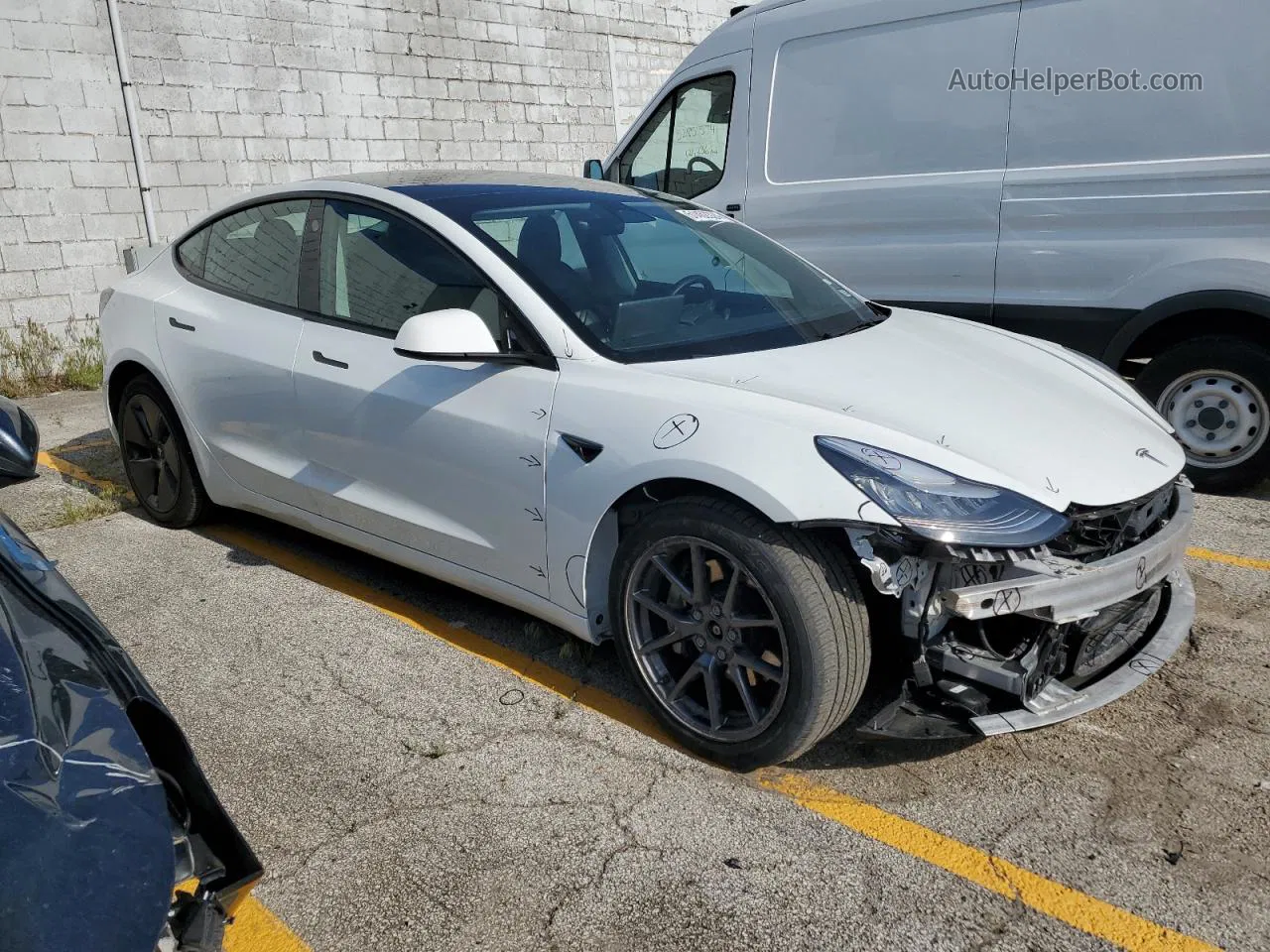 2022 Tesla Model 3  White vin: 5YJ3E1EB4NF190960