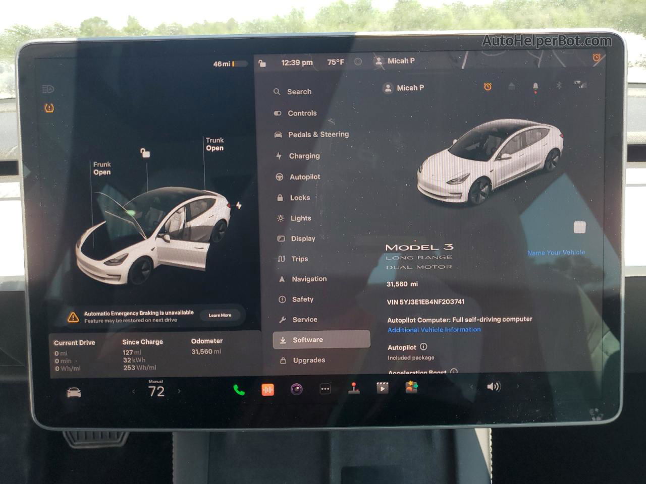 2022 Tesla Model 3  Белый vin: 5YJ3E1EB4NF203741