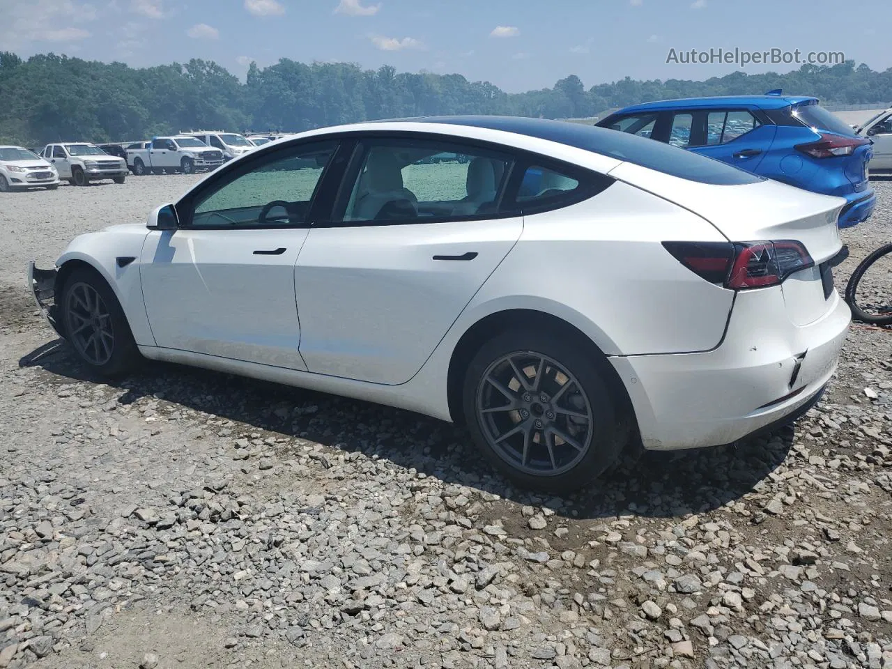 2022 Tesla Model 3  White vin: 5YJ3E1EB4NF203741