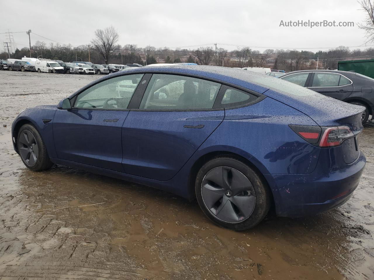 2022 Tesla Model 3  Синий vin: 5YJ3E1EB4NF324088