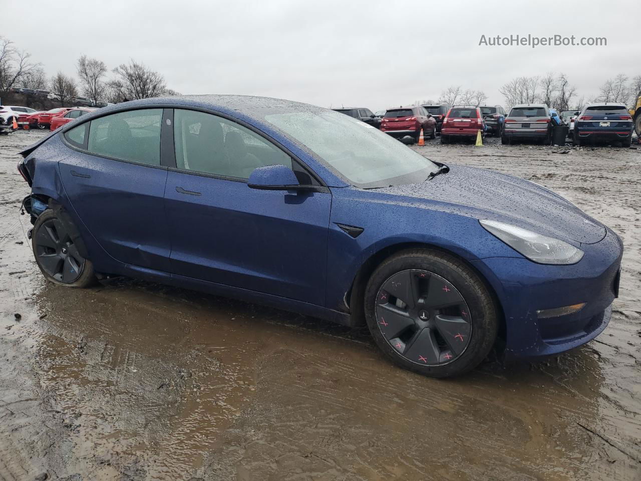 2022 Tesla Model 3  Синий vin: 5YJ3E1EB4NF324088