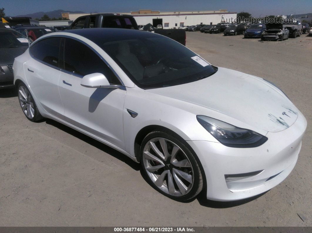 2018 Tesla Model 3 Long Range White vin: 5YJ3E1EB5JF082261