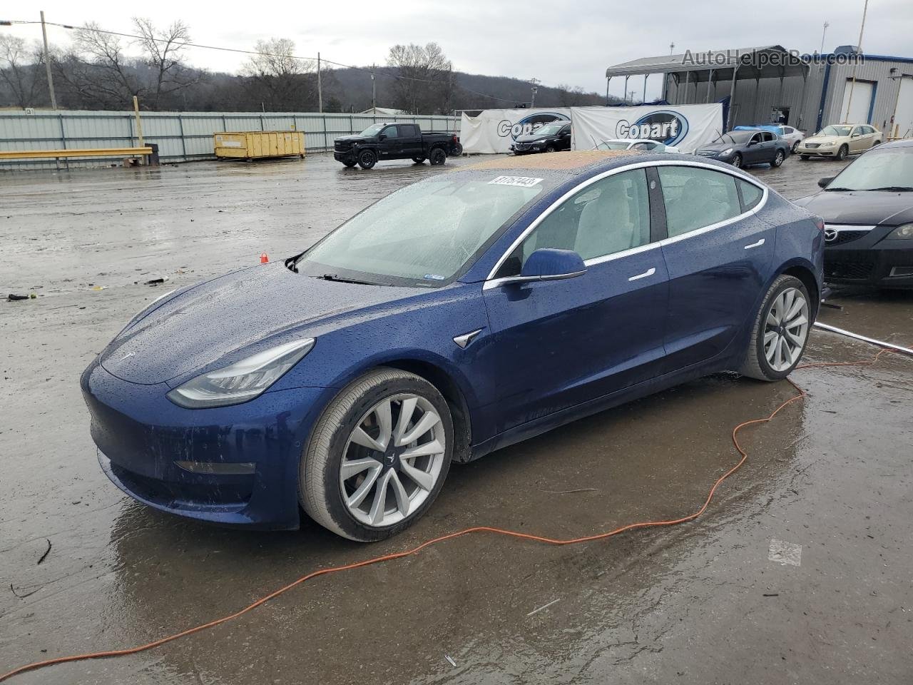 2018 Tesla Model 3  Blue vin: 5YJ3E1EB5JF101052