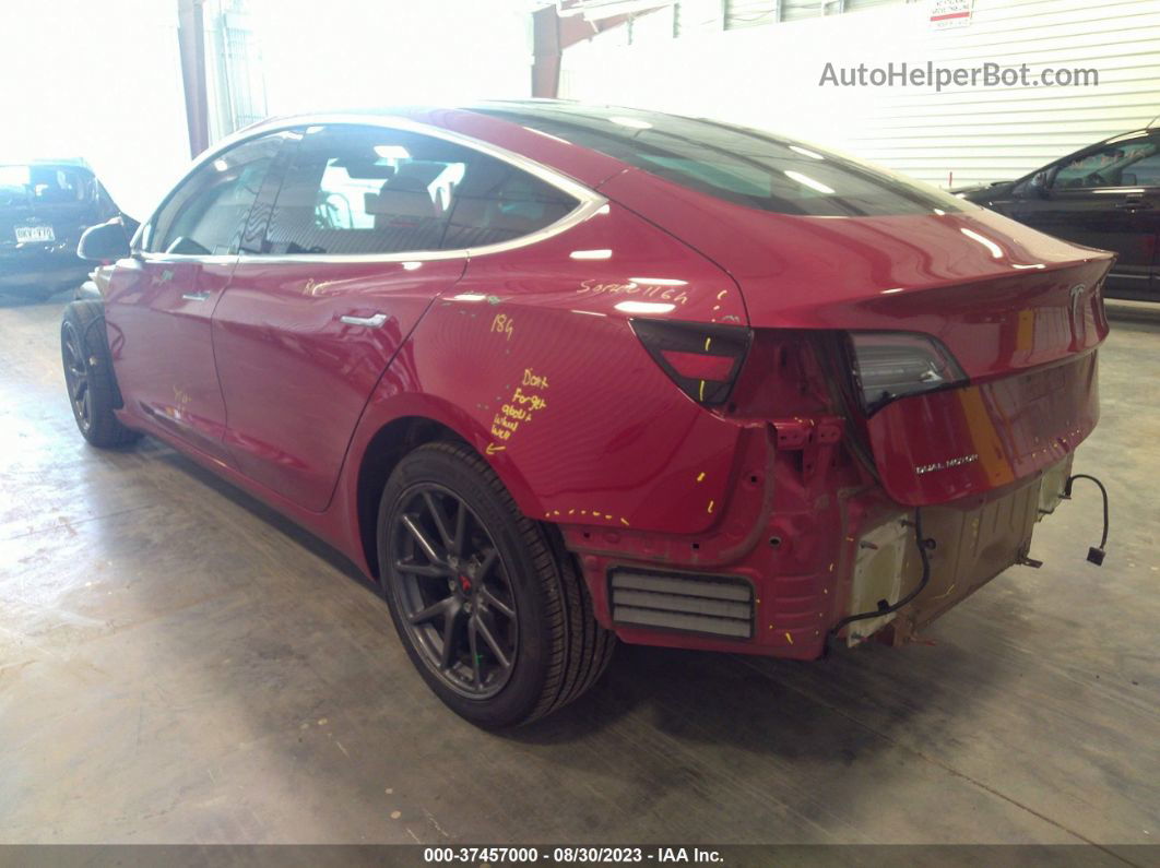 2018 Tesla Model 3 Long Range Red vin: 5YJ3E1EB5JF129871