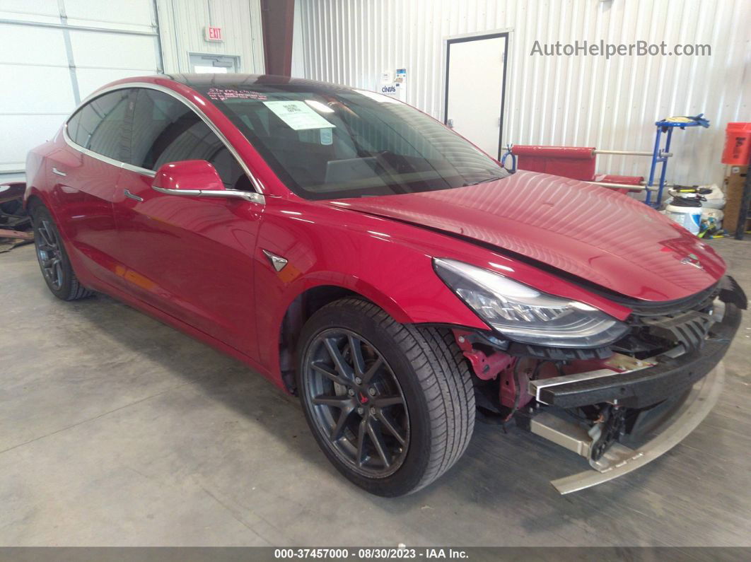 2018 Tesla Model 3 Long Range Red vin: 5YJ3E1EB5JF129871