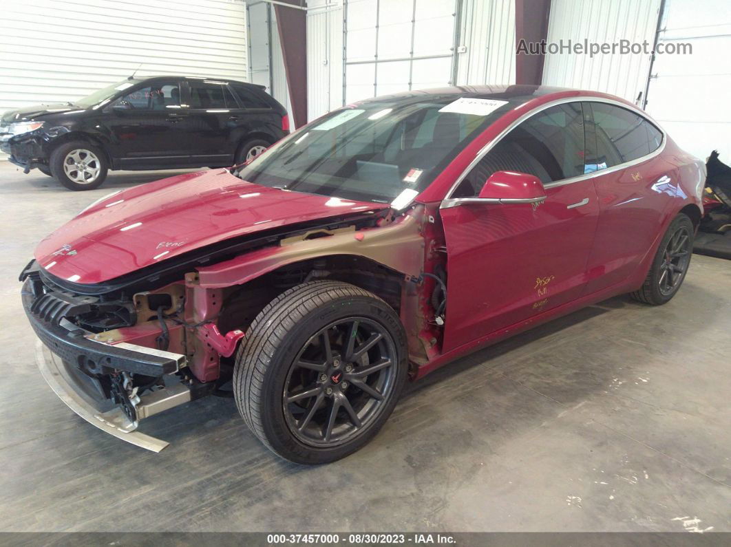 2018 Tesla Model 3 Long Range Red vin: 5YJ3E1EB5JF129871