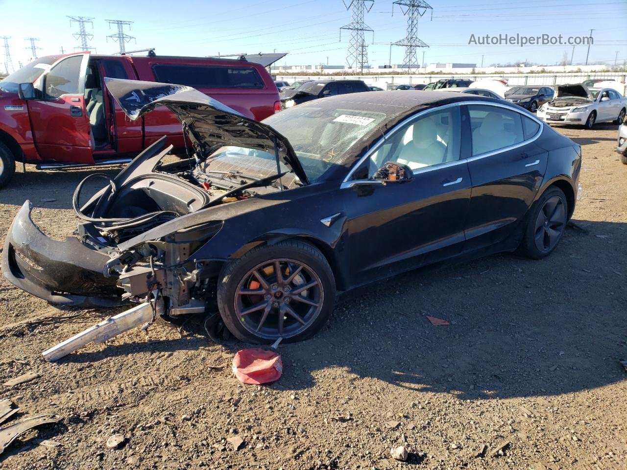 2018 Tesla Model 3  Черный vin: 5YJ3E1EB5JF184286