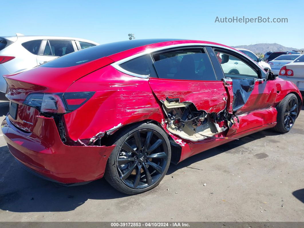 2019 Tesla Model 3 Long Range/performance Red vin: 5YJ3E1EB5KF192101