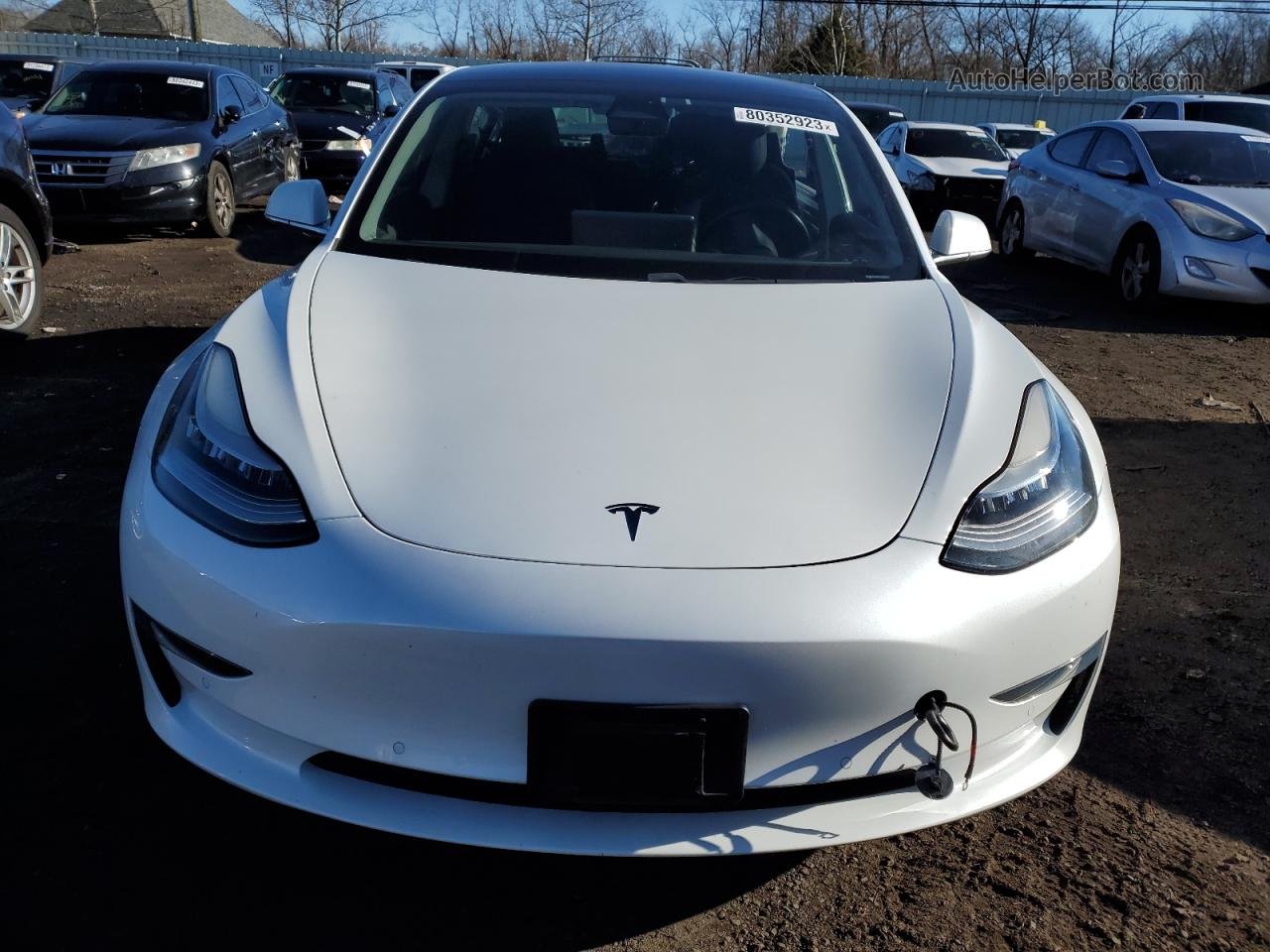 2019 Tesla Model 3  White vin: 5YJ3E1EB5KF365700