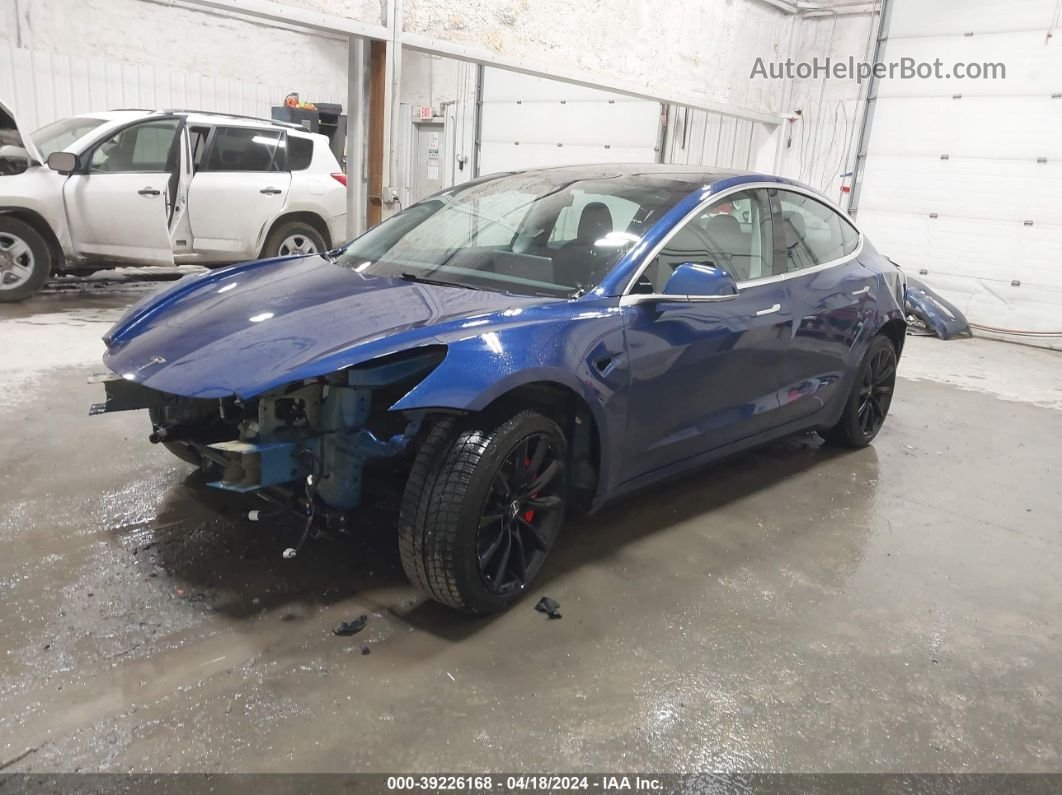 2019 Tesla Model 3 Long Range/performance Blue vin: 5YJ3E1EB5KF434661