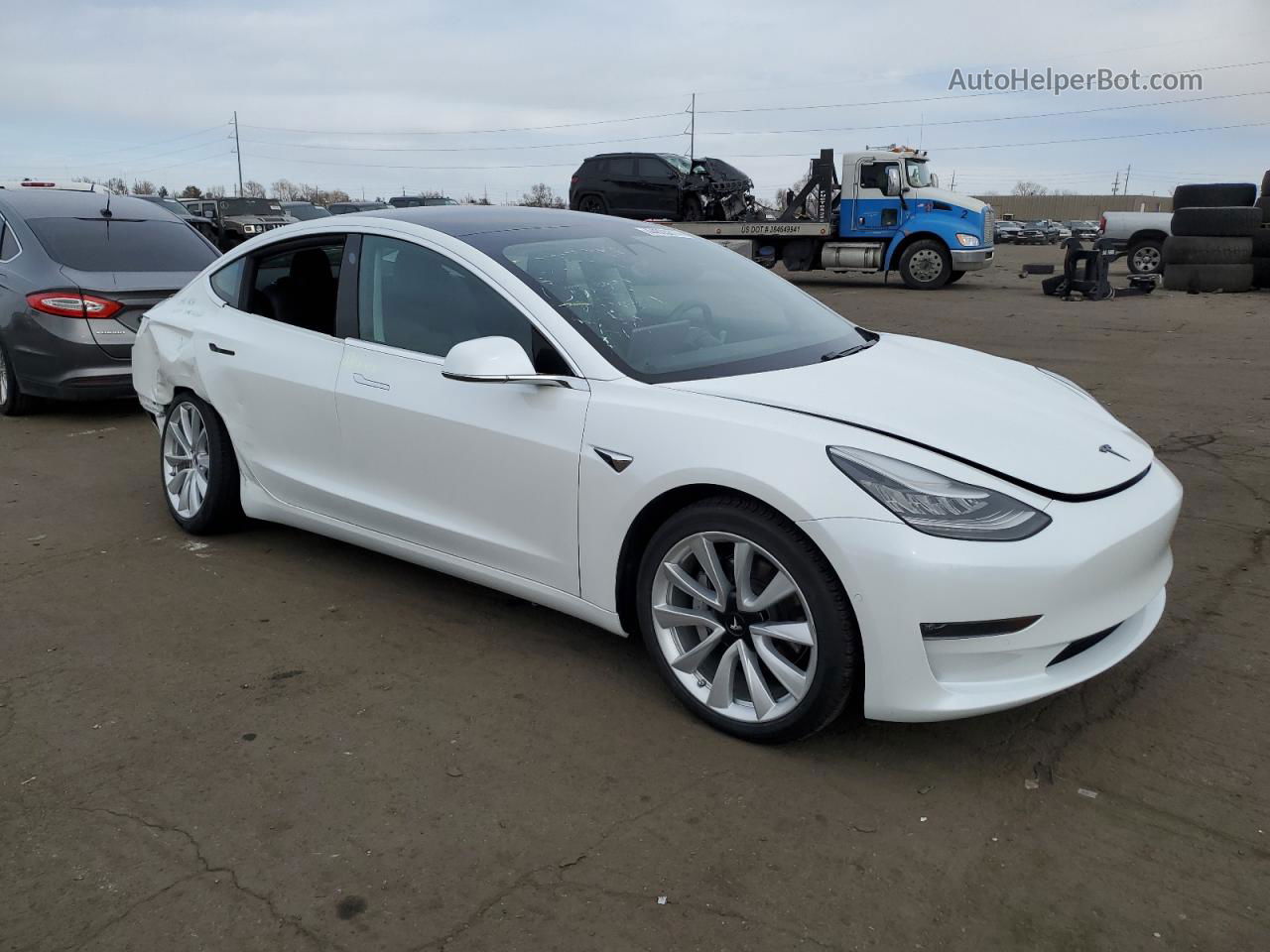 2020 Tesla Model 3  White vin: 5YJ3E1EB5LF621237