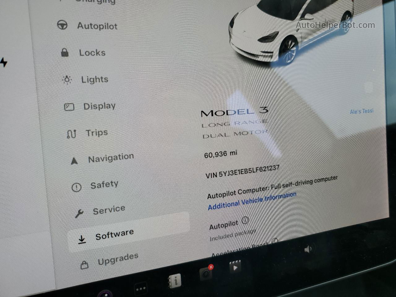 2020 Tesla Model 3  White vin: 5YJ3E1EB5LF621237