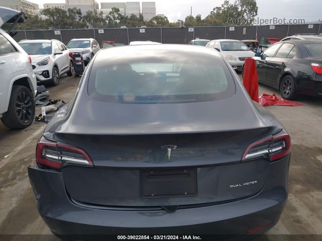 2020 Tesla Model 3 Long Range Dual Motor All-wheel Drive Gray vin: 5YJ3E1EB5LF663990