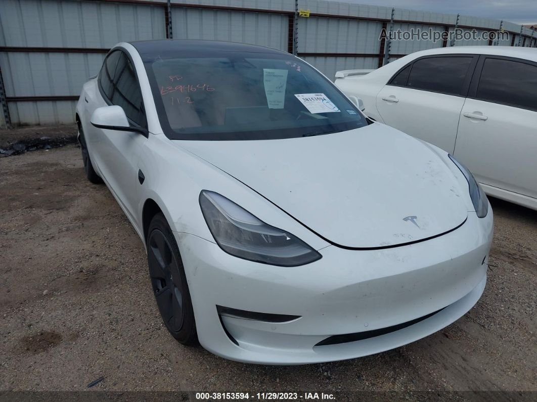 2021 Tesla Model 3 Long Range Dual Motor All-wheel Drive White vin: 5YJ3E1EB5MF055694