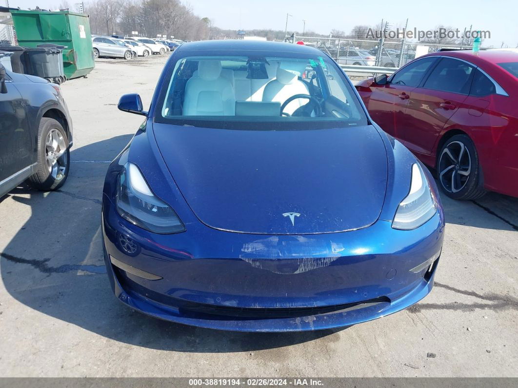 2021 Tesla Model 3 Long Range Dual Motor All-wheel Drive Blue vin: 5YJ3E1EB5MF063472