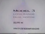 2021 Tesla Model 3 Long Range Dual Motor All-wheel Drive Белый vin: 5YJ3E1EB5MF064248