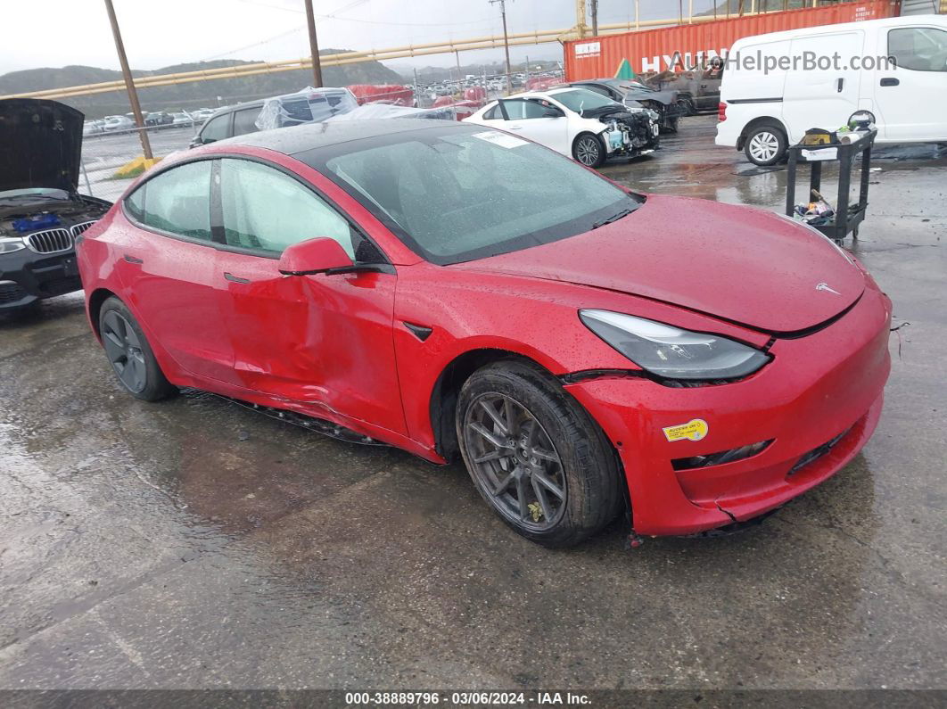 2021 Tesla Model 3 Long Range Dual Motor All-wheel Drive Red vin: 5YJ3E1EB5MF074410