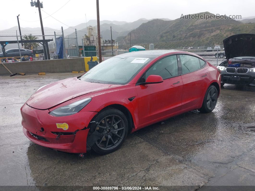 2021 Tesla Model 3 Long Range Dual Motor All-wheel Drive Red vin: 5YJ3E1EB5MF074410