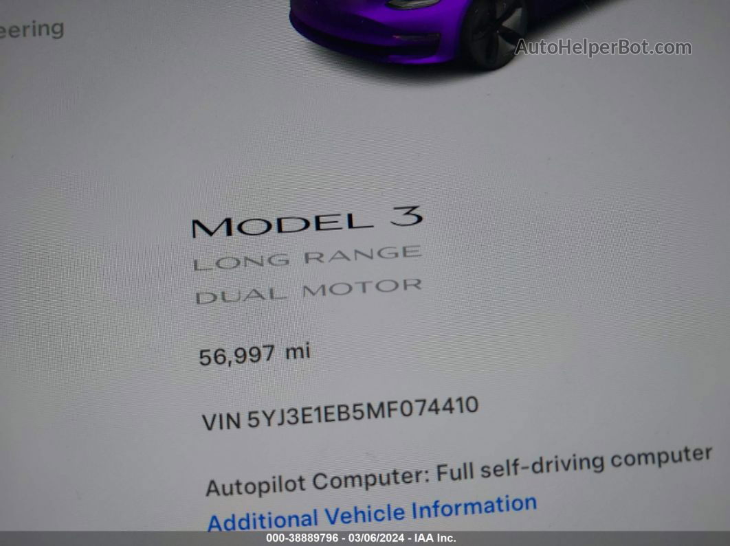 2021 Tesla Model 3 Long Range Dual Motor All-wheel Drive Red vin: 5YJ3E1EB5MF074410
