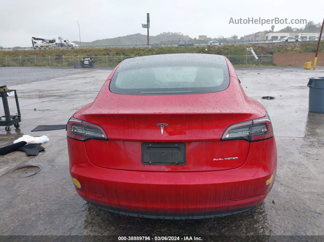 2021 Tesla Model 3 Long Range Dual Motor All-wheel Drive Red vin: 5YJ3E1EB5MF074410