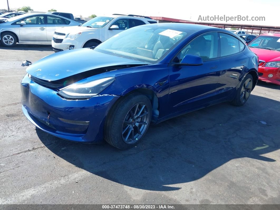 2021 Tesla Model 3 Long Range Blue vin: 5YJ3E1EB5MF086993