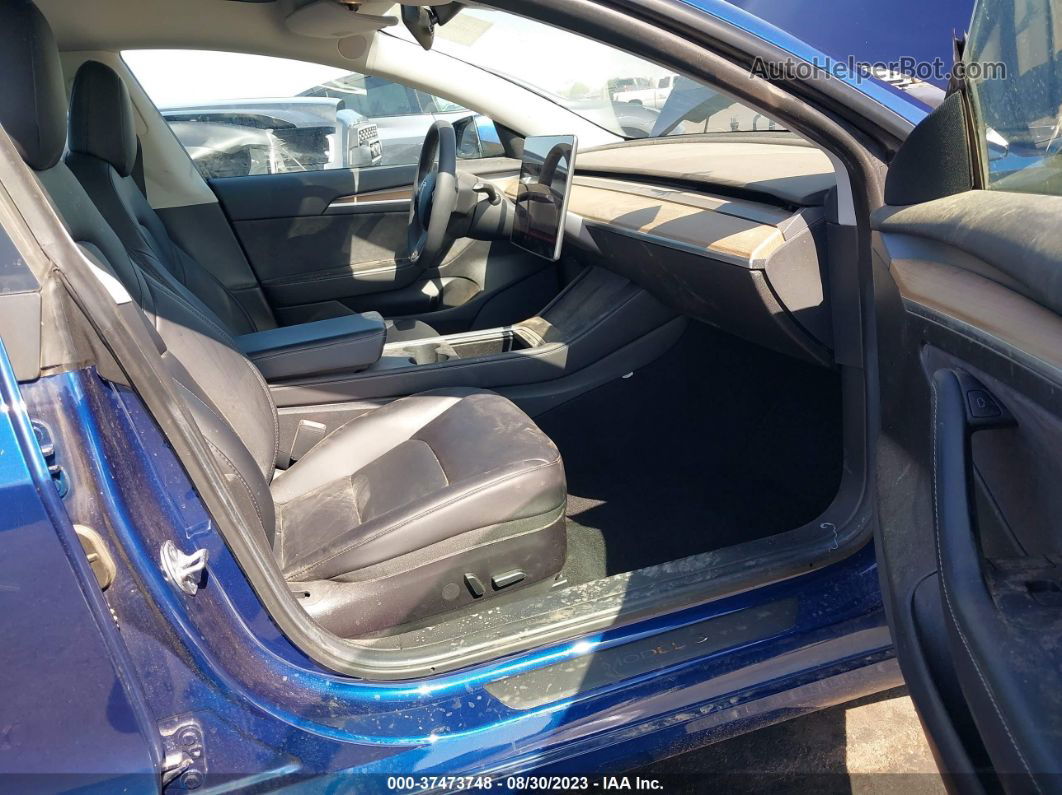 2021 Tesla Model 3 Long Range Blue vin: 5YJ3E1EB5MF086993