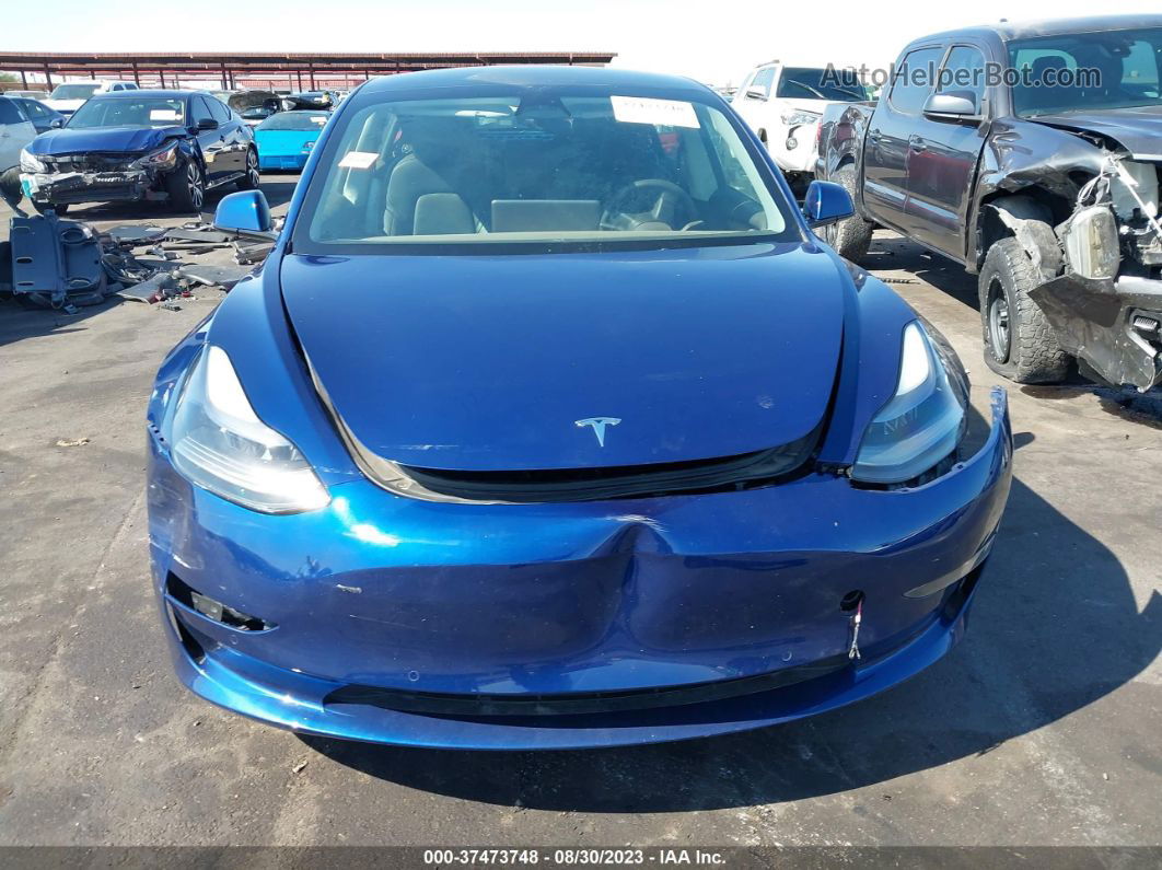 2021 Tesla Model 3 Long Range Blue vin: 5YJ3E1EB5MF086993