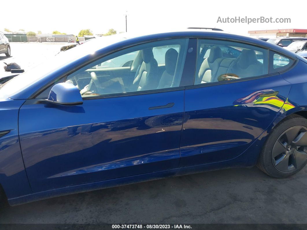 2021 Tesla Model 3 Long Range Blue vin: 5YJ3E1EB5MF086993