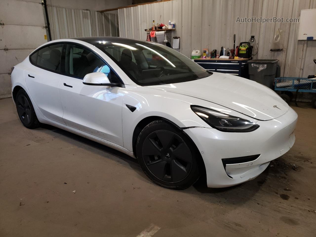 2021 Tesla Model 3  White vin: 5YJ3E1EB5MF924116
