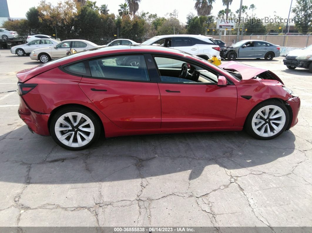 2021 Tesla Model 3 Long Range Red vin: 5YJ3E1EB5MF927405