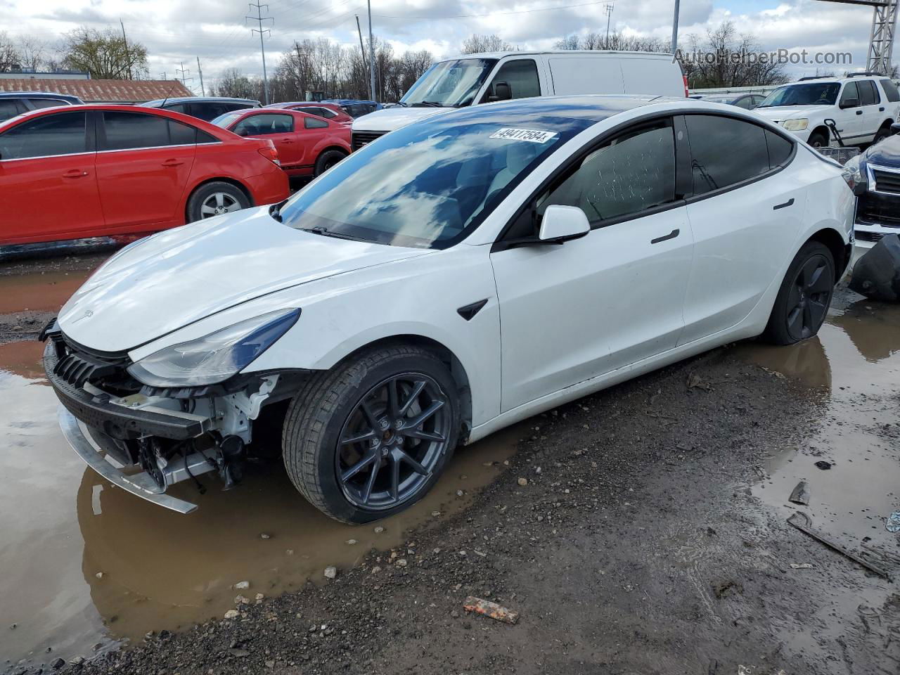 2021 Tesla Model 3  White vin: 5YJ3E1EB5MF960551