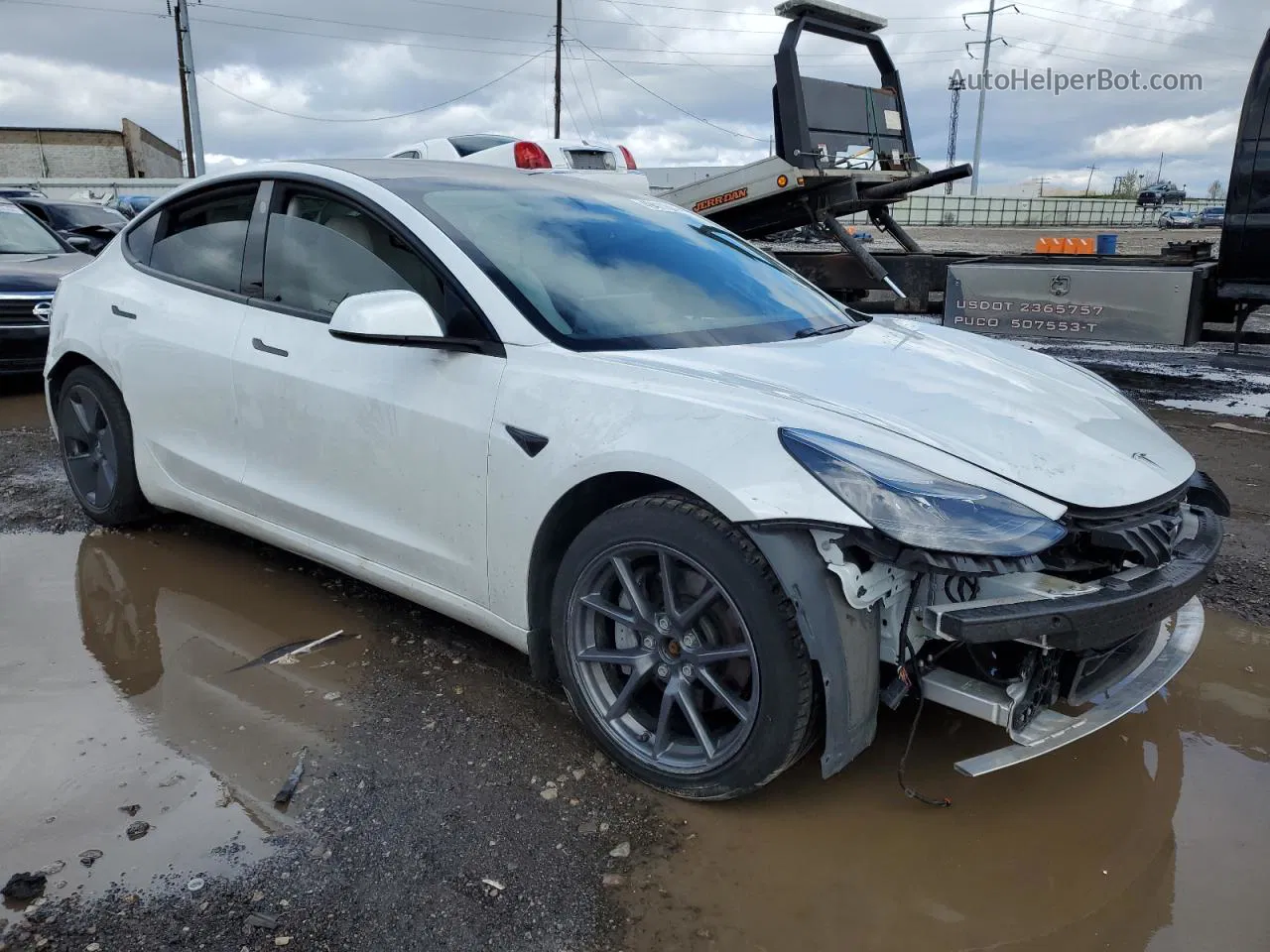 2021 Tesla Model 3  White vin: 5YJ3E1EB5MF960551