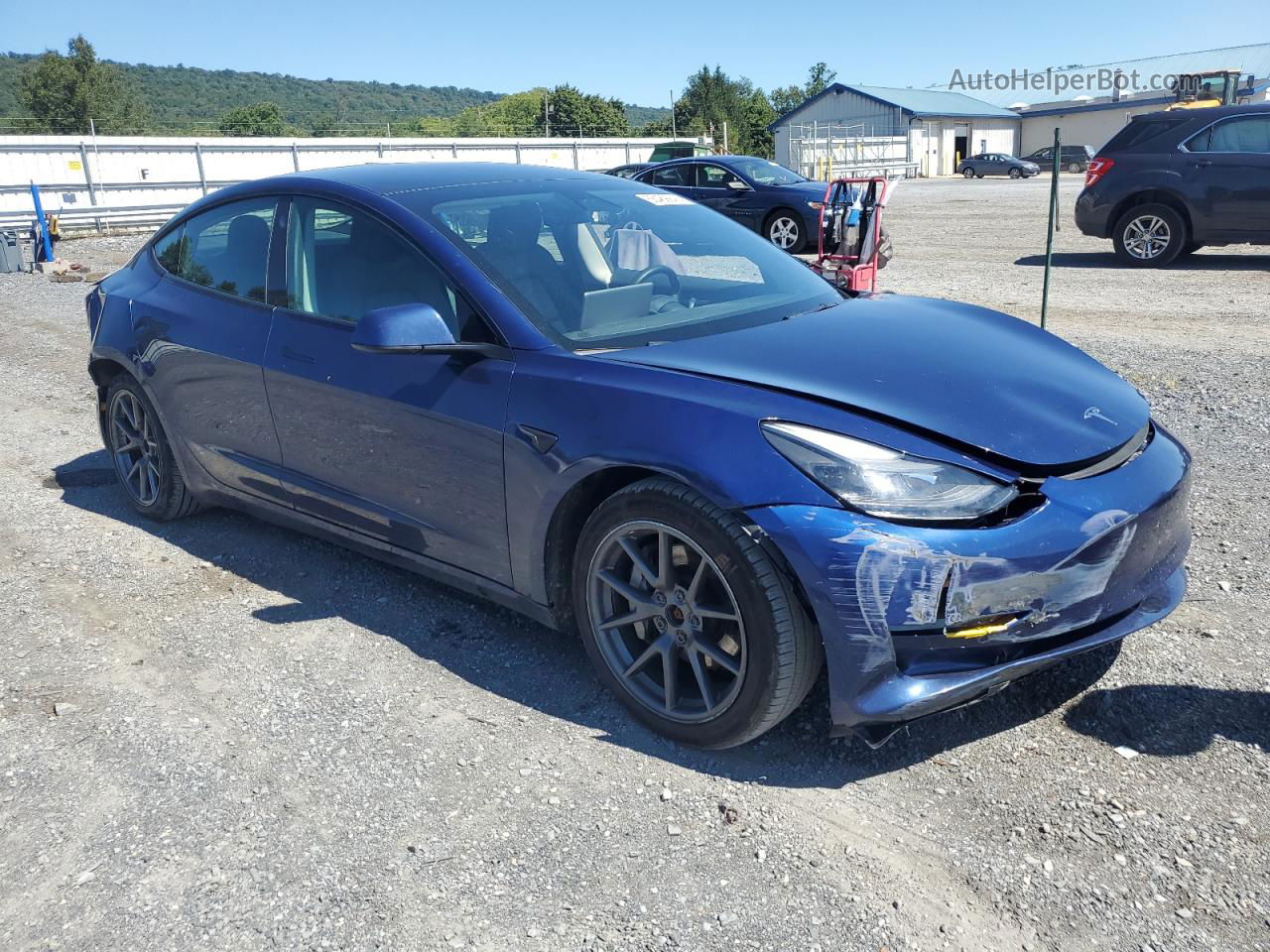 2022 Tesla Model 3  Blue vin: 5YJ3E1EB5NF129522