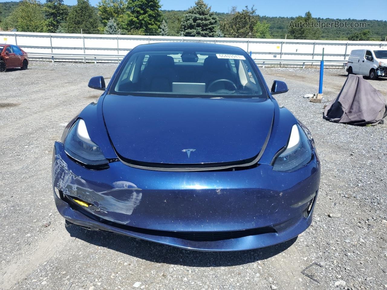 2022 Tesla Model 3  Blue vin: 5YJ3E1EB5NF129522