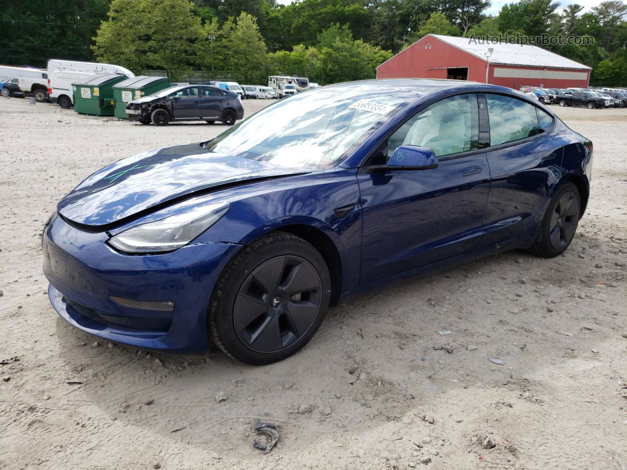 2022 Tesla Model 3  Blue vin: 5YJ3E1EB5NF173956