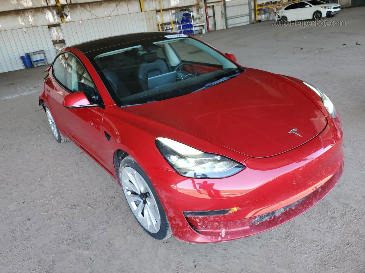 2022 Tesla Model 3  Maroon vin: 5YJ3E1EB5NF192345