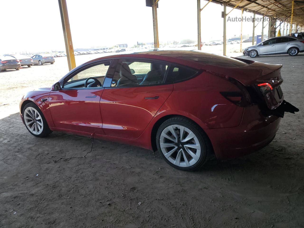 2022 Tesla Model 3  Maroon vin: 5YJ3E1EB5NF192345