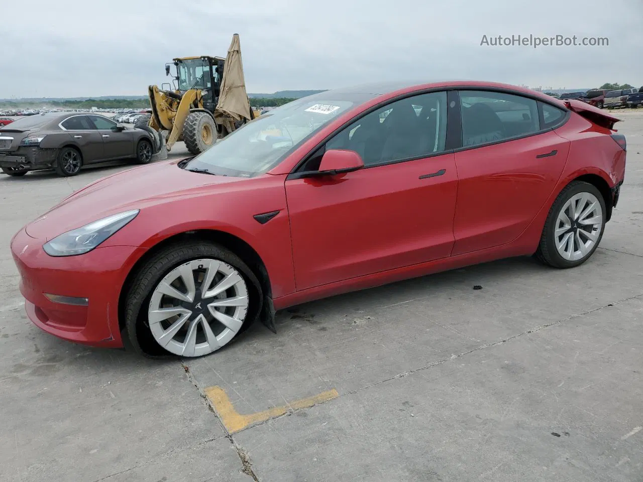 2022 Tesla Model 3  Red vin: 5YJ3E1EB5NF201433