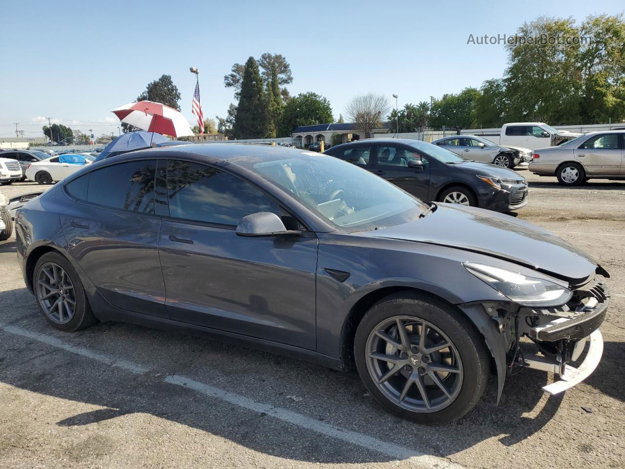 2022 Tesla Model 3  Gray vin: 5YJ3E1EB5NF235050