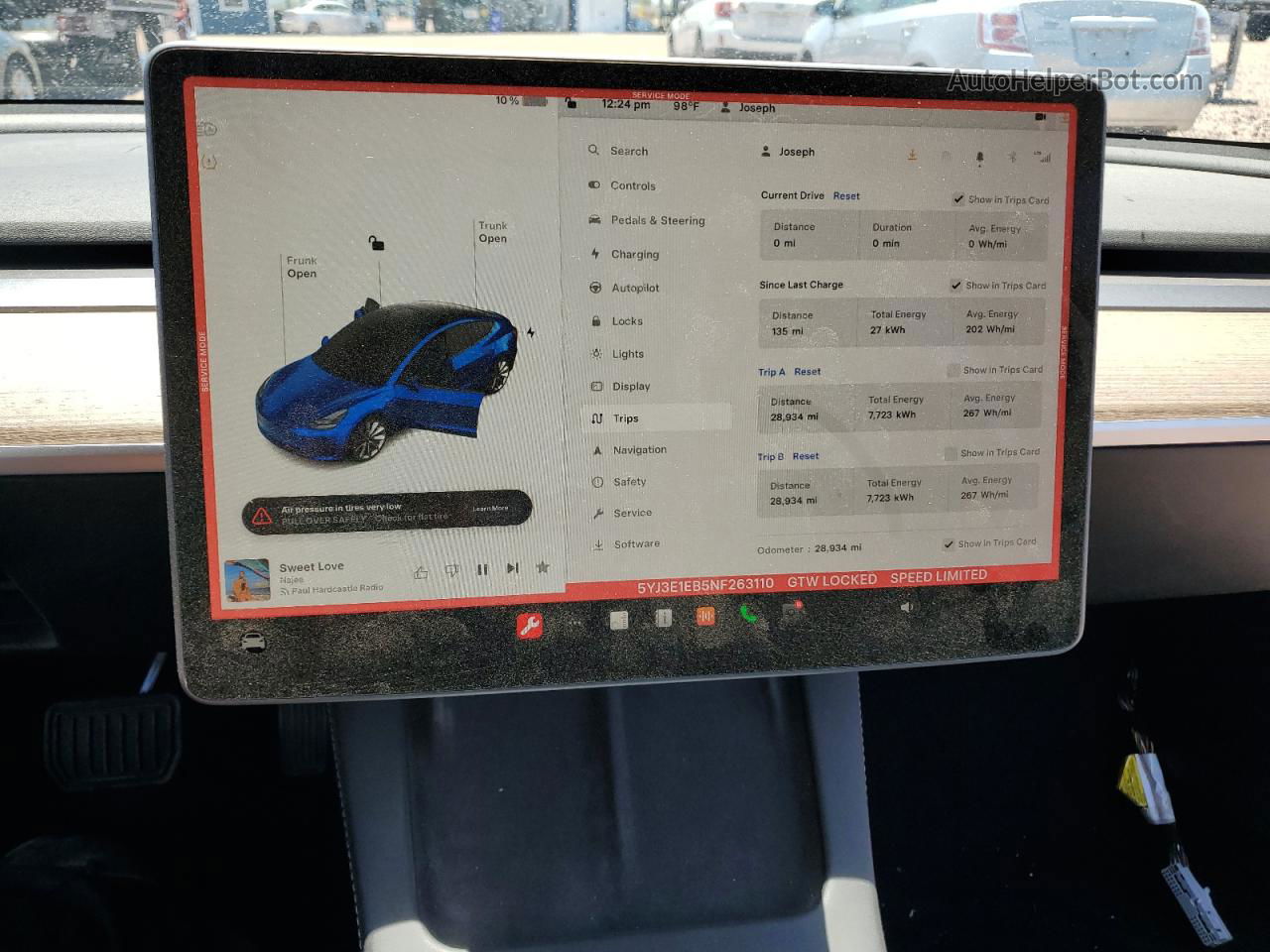 2022 Tesla Model 3  Синий vin: 5YJ3E1EB5NF263110