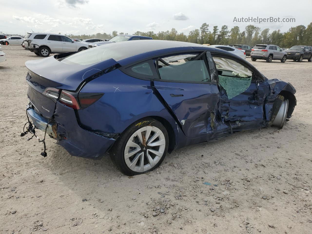 2022 Tesla Model 3  Blue vin: 5YJ3E1EB5NF264936